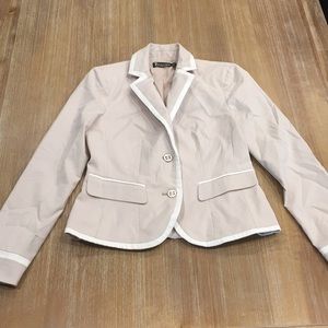 New York & Company Creme Pinstripe Pantsuit